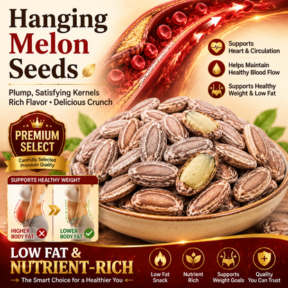 🛒🍐Snack smarter, feel lighter! 💌🥇 Fiber-rich Hanging Melon Seeds help support healthy blood sugar, weight management & comfortable circulation-XA