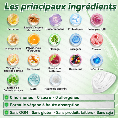 Boutique officielle ❤️‍🔥❤️‍🔥𝐆𝐋𝐎𝐑𝐄𝐍𝐃𝐀® Moringa · Berbérine + NAD+ – Patch Microneedle Nano Avancé 10-en-1 (1×/jour, résultats visibles en 7 jours) | Obésité, relâchement cutané, apnée du sommeil, articulations, etc.-LYJ