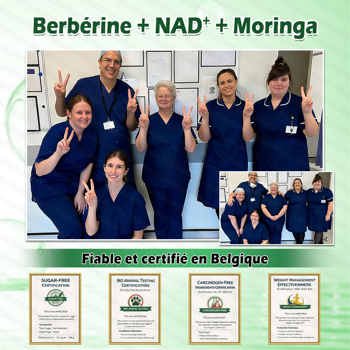 Boutique officielle ❤️‍🔥❤️‍🔥𝐆𝐋𝐎𝐑𝐄𝐍𝐃𝐀® Moringa · Berbérine + NAD+ – Patch Microneedle Nano Avancé 10-en-1 (1×/jour, résultats visibles en 7 jours) | Obésité, relâchement cutané, apnée du sommeil, articulations, etc.-LYJ