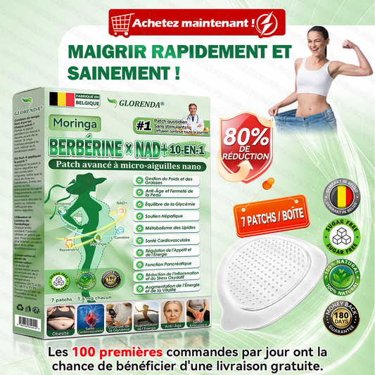 Boutique officielle ❤️‍🔥❤️‍🔥𝐆𝐋𝐎𝐑𝐄𝐍𝐃𝐀® Moringa · Berbérine + NAD+ – Patch Microneedle Nano Avancé 10-en-1 (1×/jour, résultats visibles en 7 jours) | Obésité, relâchement cutané, apnée du sommeil, articulations, etc.-LYJ