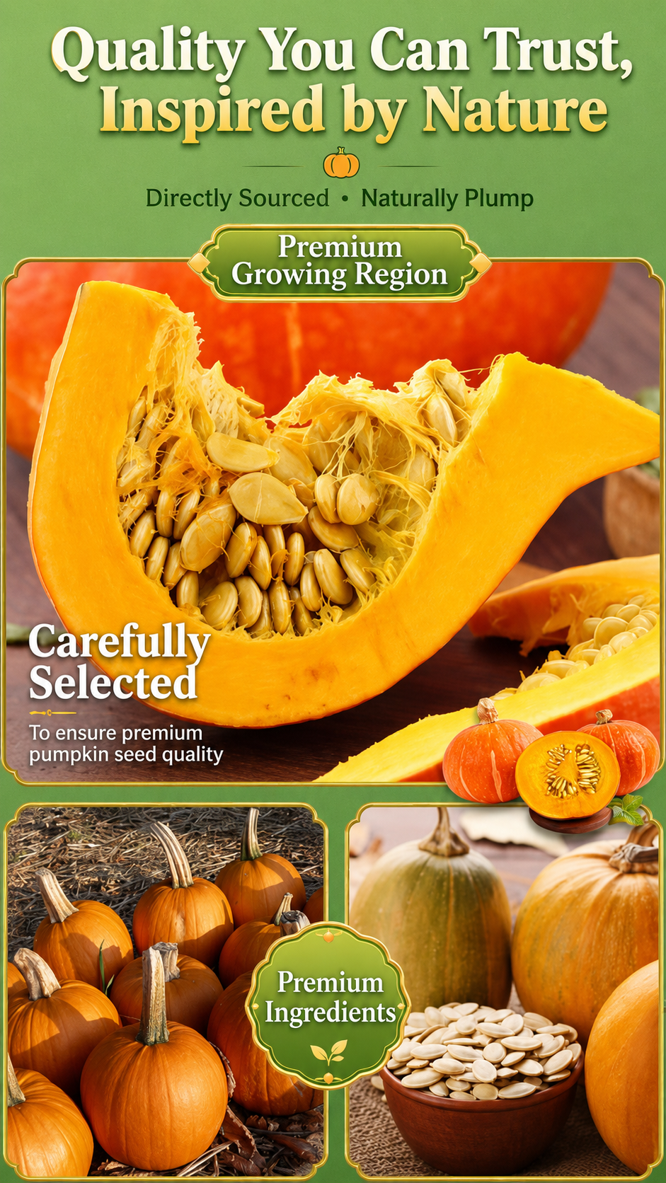 💯🥇Crush cravings without the guilt!☂️🌿Enjoy every bite of our all-natural Pumpkin Seed Kernels-ABB8