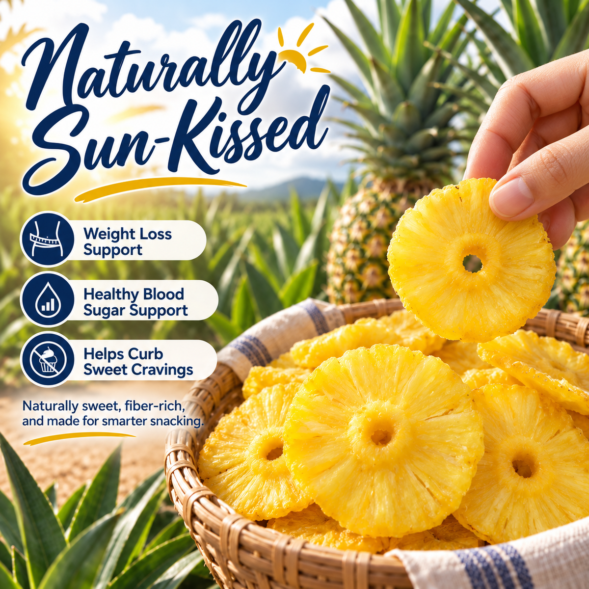 ✅🍍Taste The Sunshine Of Hawaii -🔆🍍Naturally Sweet Pineapple Slices Without The Guilt -ABB8