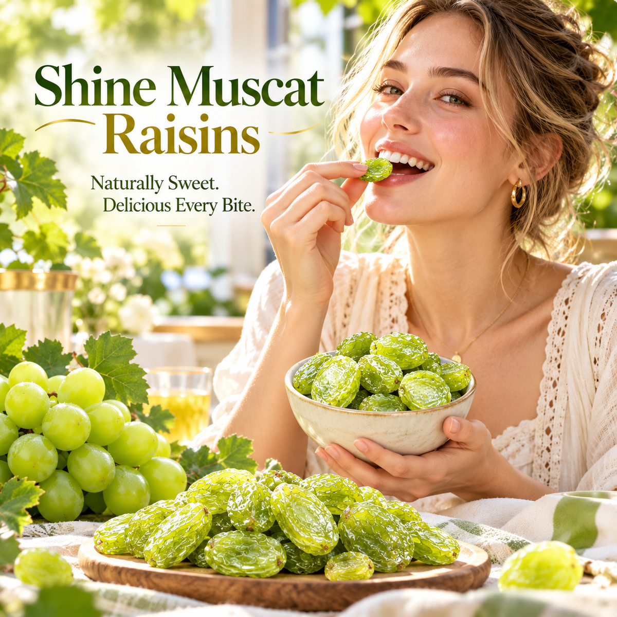 ✅🍇Shine Muscat Raisins – 🌿🍇Premium Dried Grapes, Naturally Sweet & Fragrant-ABB8