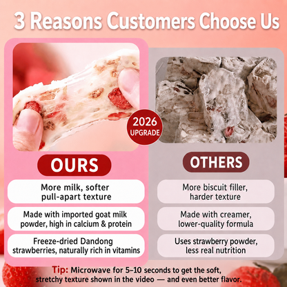 🍓🥛Irresistibly Chewy Strawberry Goat Milk Nougat🍓🍒— Creamy, Fruity & Deliciously Stretchy-ABB8