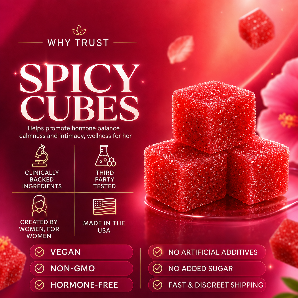 💗🌷 SPICY CUBES — Daily Support for Feminine Balance & Freshness ✨🌹Feel Clean, Fresh, and Naturally Confident Every Day-ABB8