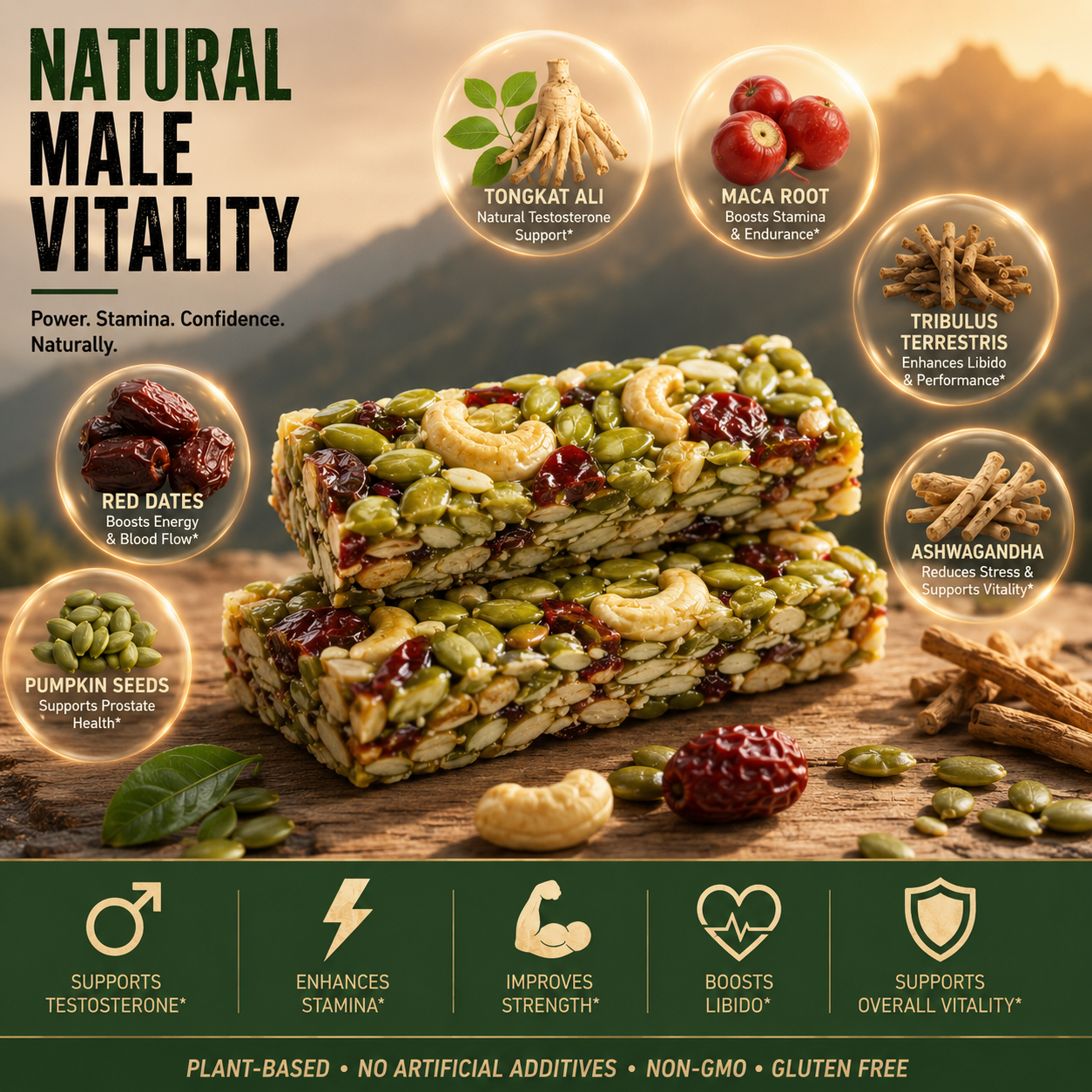 💪 More Energy More Confidence More Life🍆🍌Daily Wellness Support For Men-ABB8