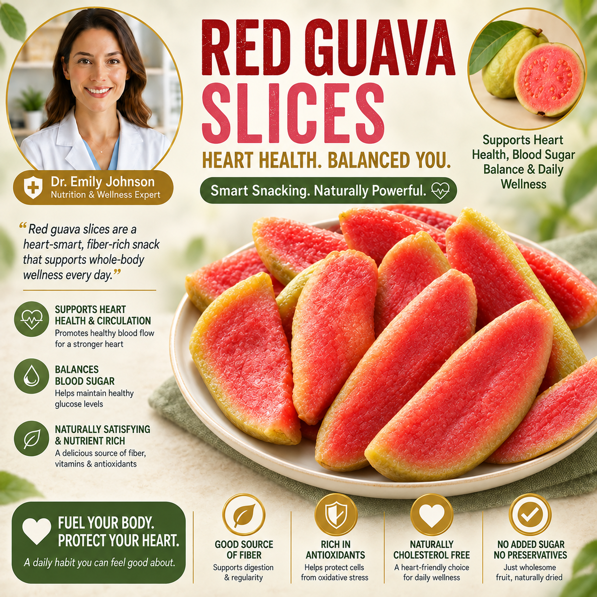 ✅🌸 Pink Guava Slices 🧡🥝The Sweet & Healthy Snack For Weight Management + Blood Sugar Balance-ABB8