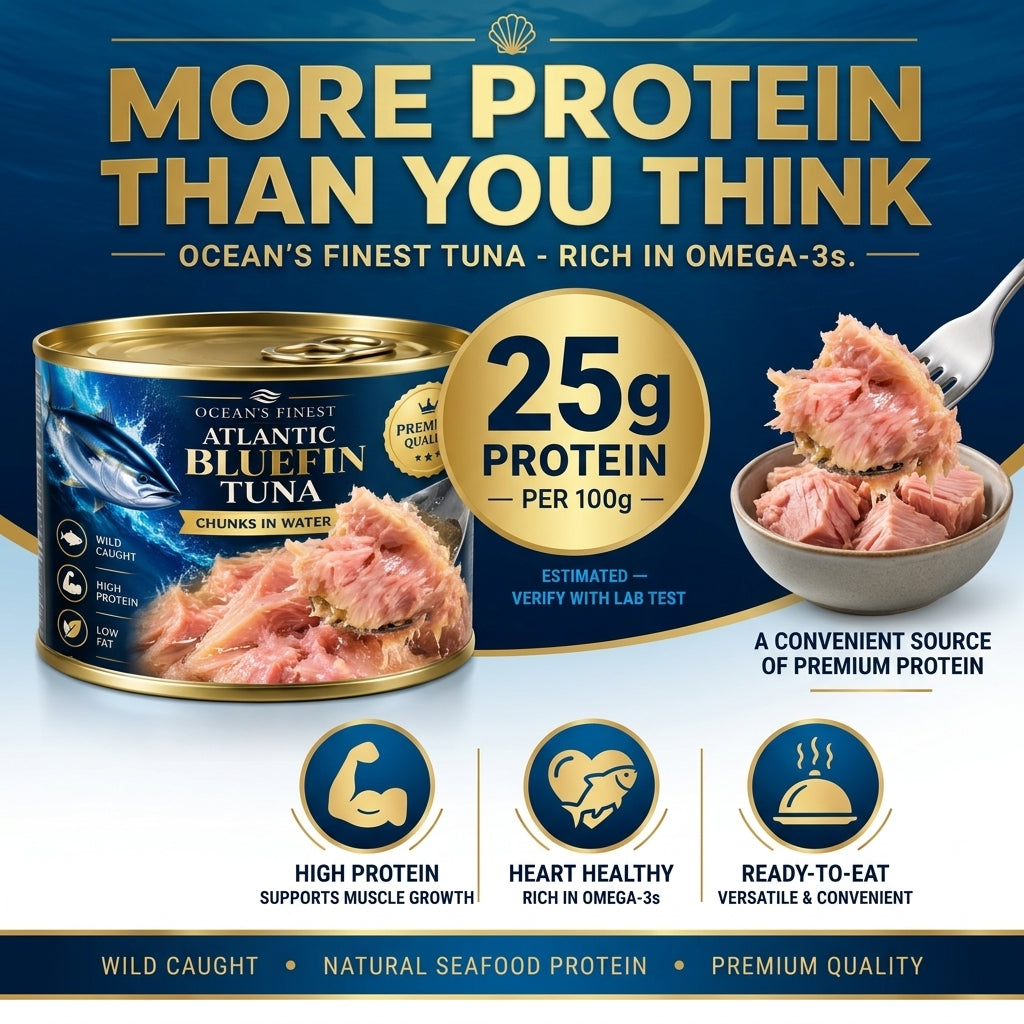🔥🐠Premium Wild-Caught Atlantic Bluefin Tuna – ✅🐟In Olive Oil, Dolphin-Safe🐬, No Can Opener Needed-ABB8