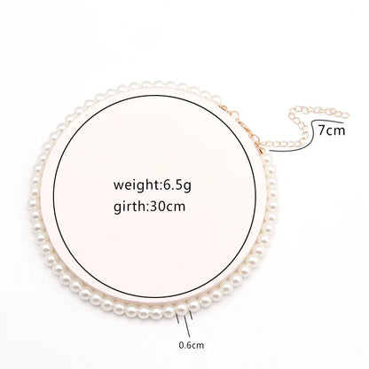 Nouveau collier chaîne simple en perles d'eau douce d'imitation