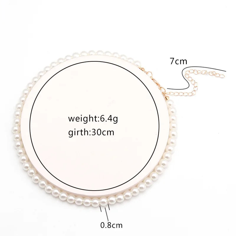 Nouveau collier chaîne simple en perles d'eau douce d'imitation