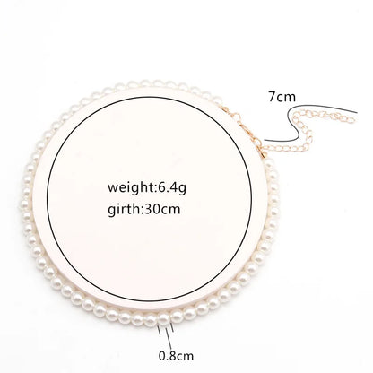 Nouveau collier chaîne simple en perles d'eau douce d'imitation