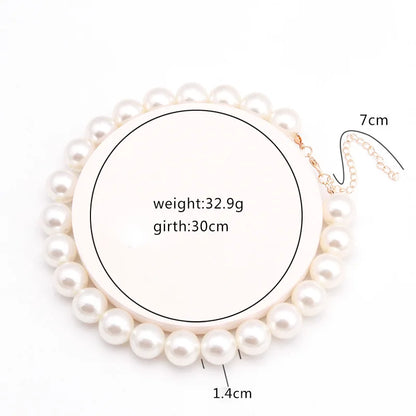 Nouveau collier chaîne simple en perles d'eau douce d'imitation