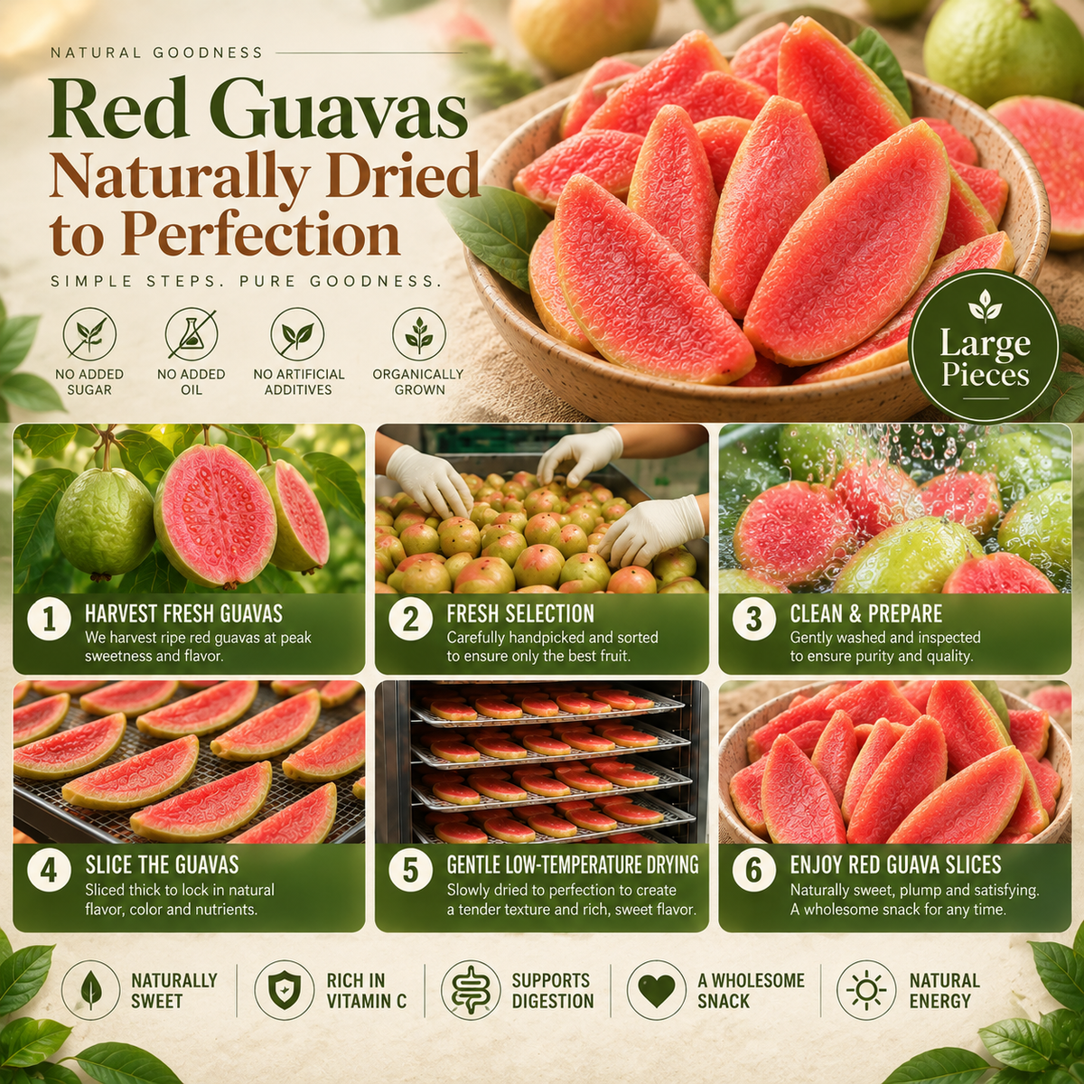 ✅🌸 Pink Guava Slices 🧡🥝The Sweet & Healthy Snack For Weight Management + Blood Sugar Balance-ABB8