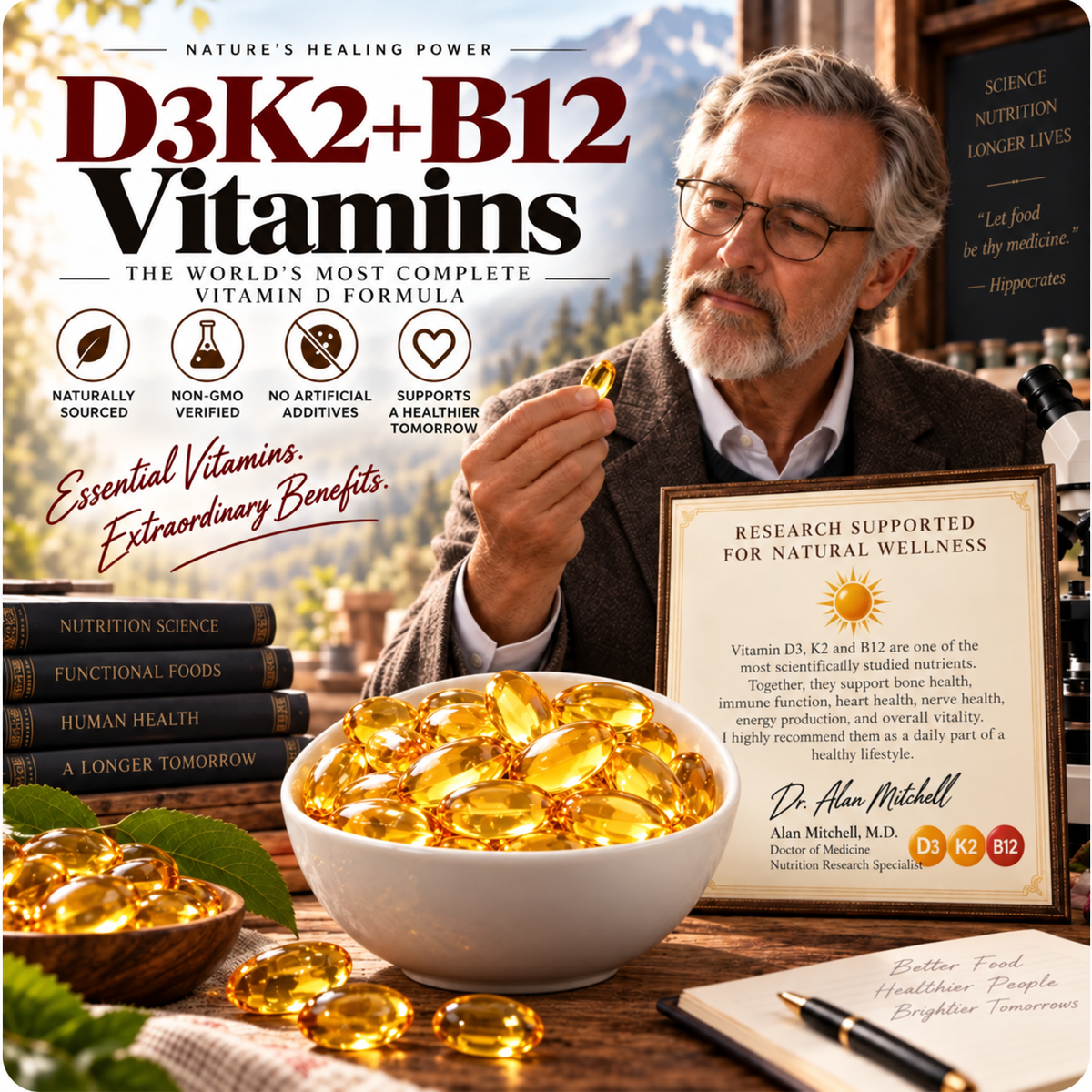 💪✅Calcium and vitamin D3+K2+B12 health supplements,Support bone and joint healt-ABB8