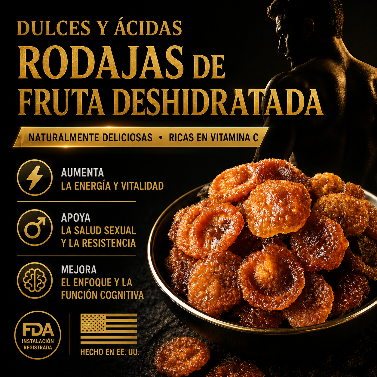 ✅🍆 Renacimiento Definitivo de la Testosterona 🏆🐆 Rodajas de Rosa Roxburghii Ricas en Antioxidantes para un Mejor Rendimiento en la Intimidad | Apoya Naturalmente la Energía, la Resistencia y la Confianza en el Dormitorio - ABB8